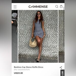 NWT Backless Cap Sleeve Ruffle Dress